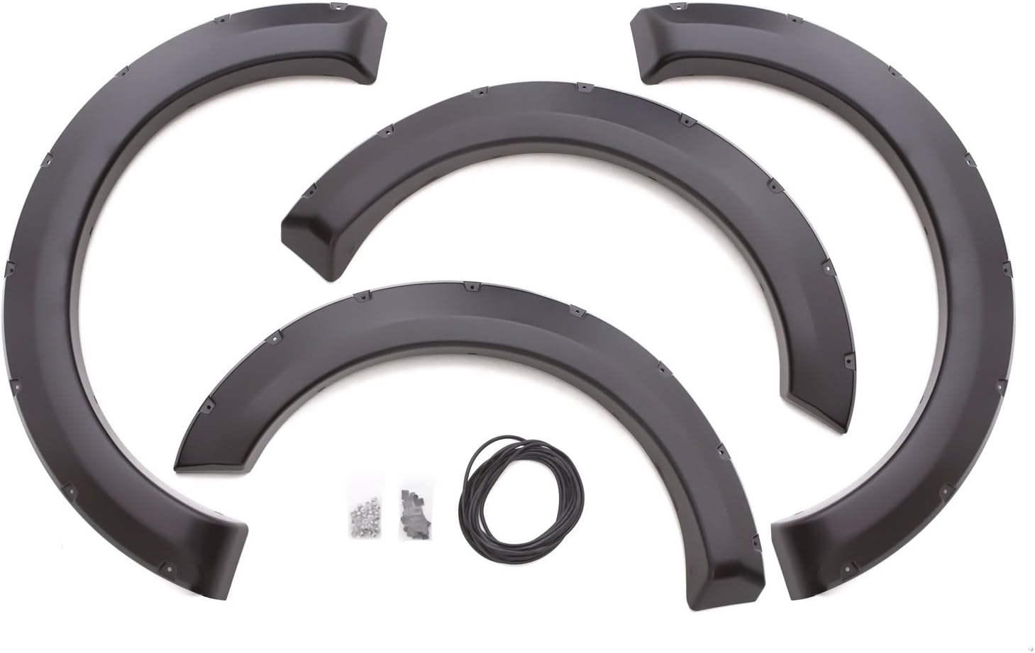 Lund RX312S Elite Series Black Rivet Style Standard Front and Rear Fender Flare - 4 Piece