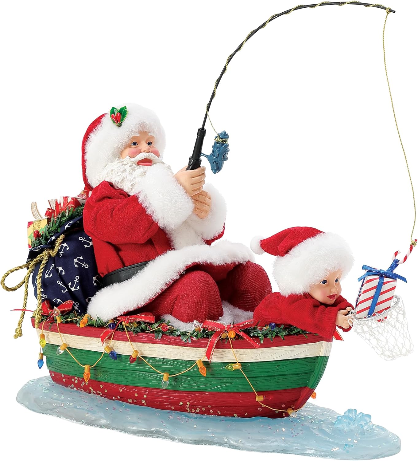 Department 56 Possible Dreams Sports and Leisure Santa Fishing for The Figurine, 11 Inch, Multicolor