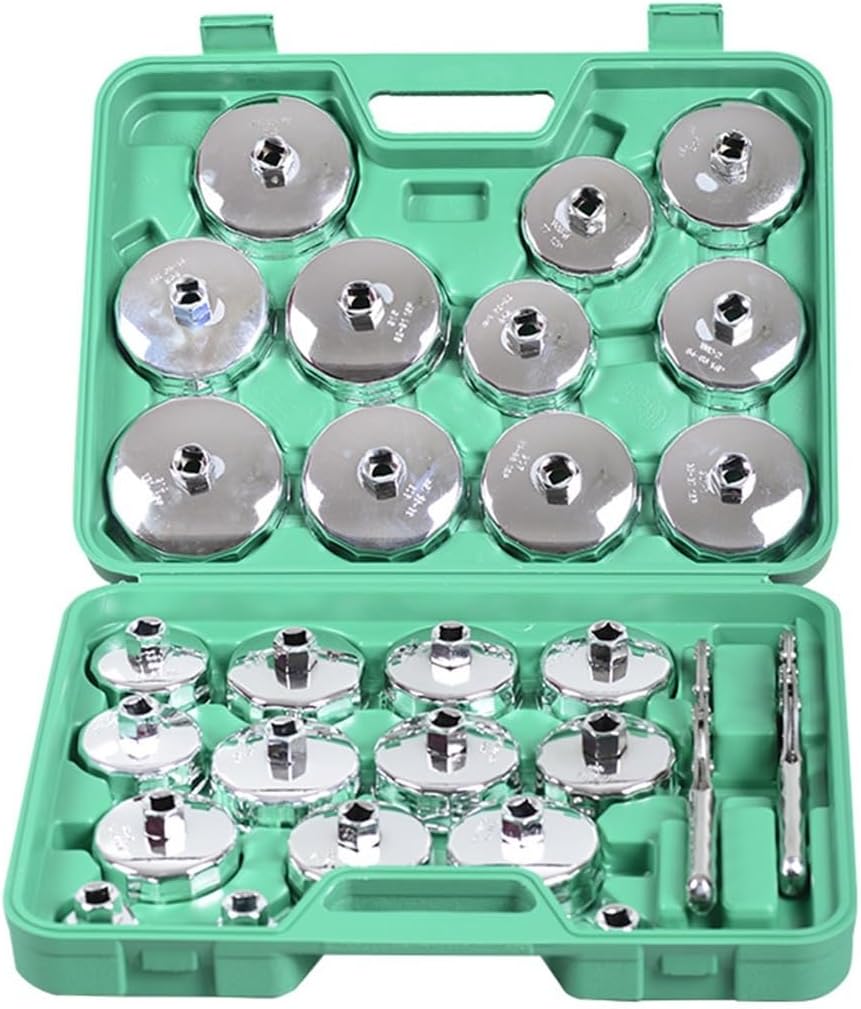 Cap-Style Oil Filter Socket Set, 17 To 35 Piece Universal Filter Wrench Kit, For Easy Oil Changes(组套27件套)