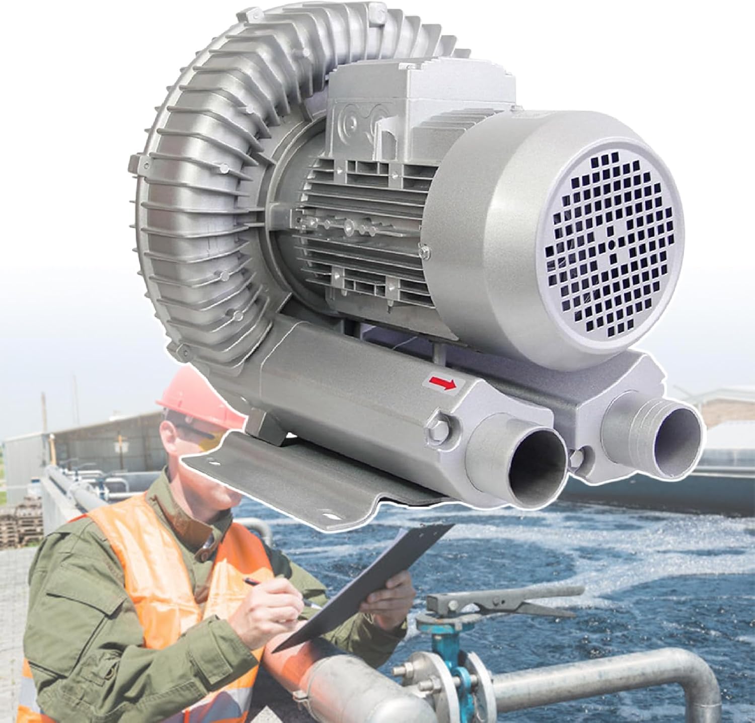 High-Pressure Three Phase Turbine Blower 380V, 370W Regenerative Vacuum Pump, Large Airflow Industrial Vortex Blower, 1500W High-Efficiency Air Pump