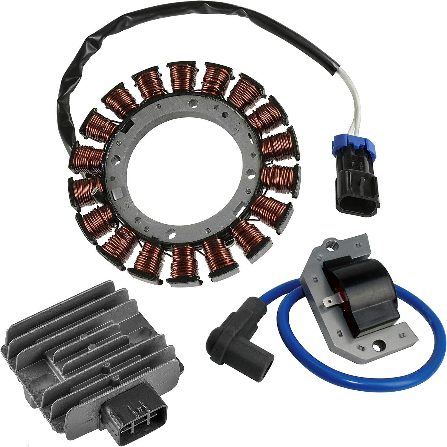 Caltric Stator Charging Coil Magneto Alternator Ignition Coil (HT Coil) Compatible With Kawasaki Mule 600 610 SX KAF400 2009-2021
