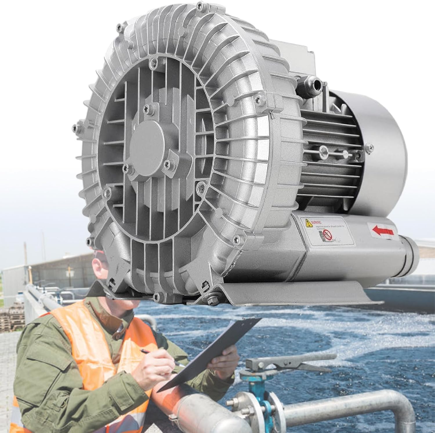 High-Pressure Three Phase Turbine Blower 380V, 370W Regenerative Vacuum Pump, Large Airflow Industrial Vortex Blower, 1500W High-Efficiency Air Pump