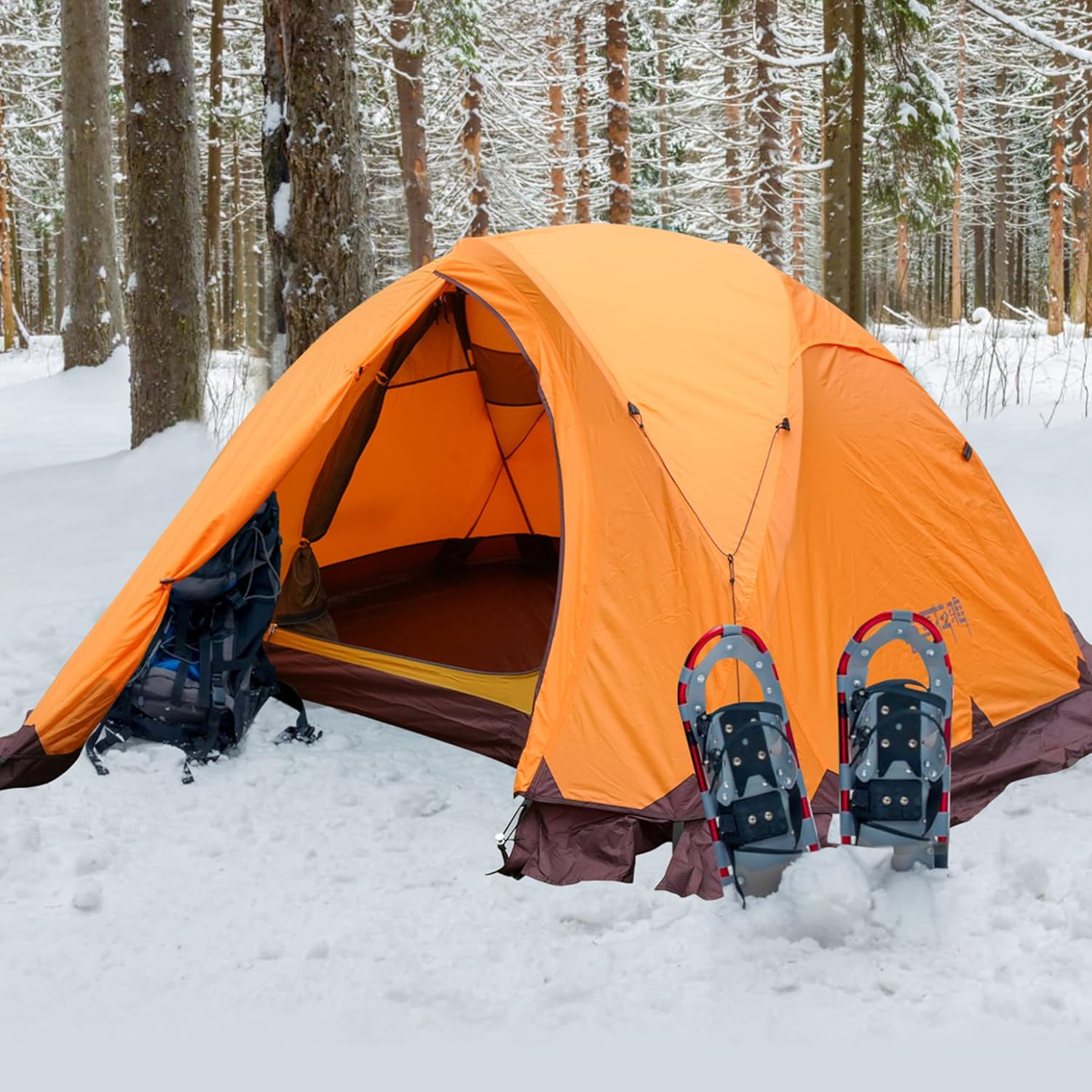 4 Season Winter Tent for Camping 2-3 Person - TC Cotton Anti-Condensation, 7001 Al Poles, PU8000 Waterproof for 4000-5000M