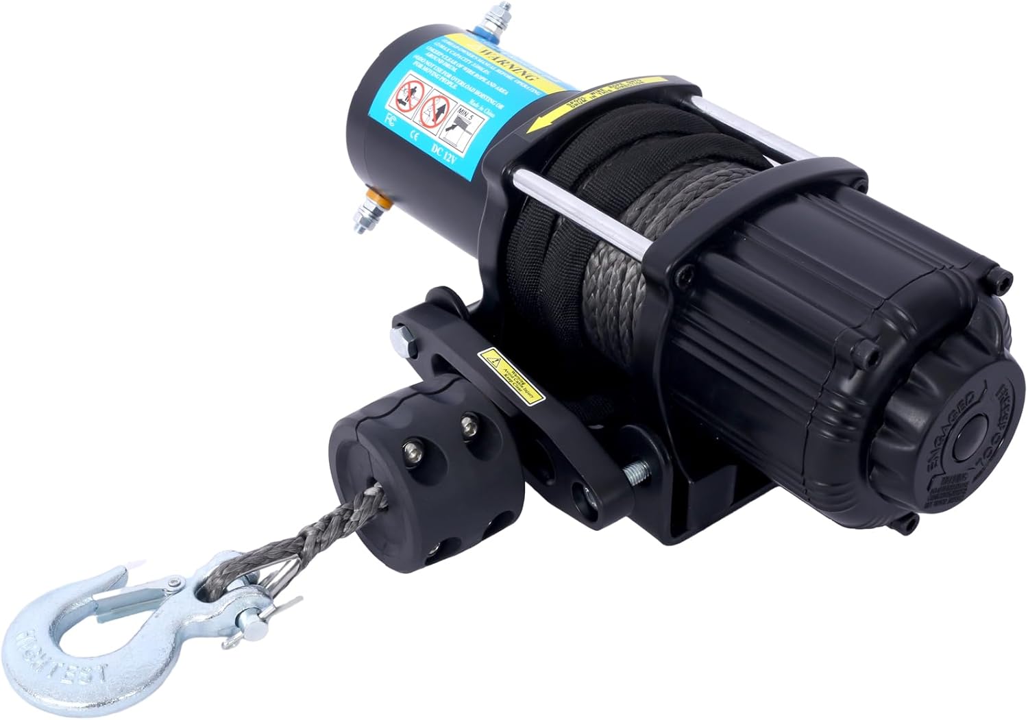 Winch ATV UTV Electric Winch,12V Waterproof Winch Synthetic Rope Trailer Electric Winch with Wired Remote and Wireless Remote for ATV UTV Towing,Boat,Off-Road (4500 lb)