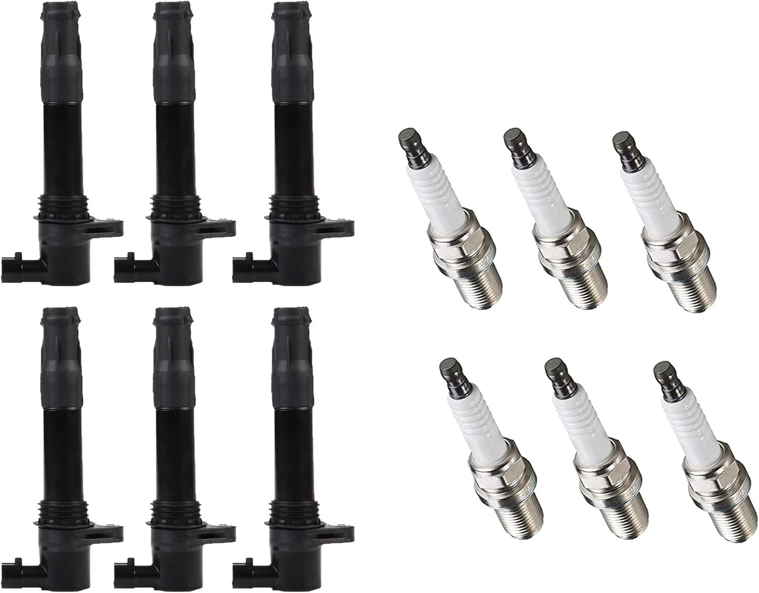 ENA Set of 6 Ignition Coil Pack and Platinum Spark Plug Compatible with Land Rover 2002 2003 2004 2005 2006 Freelander 2.5L V6 Replacement for UF534