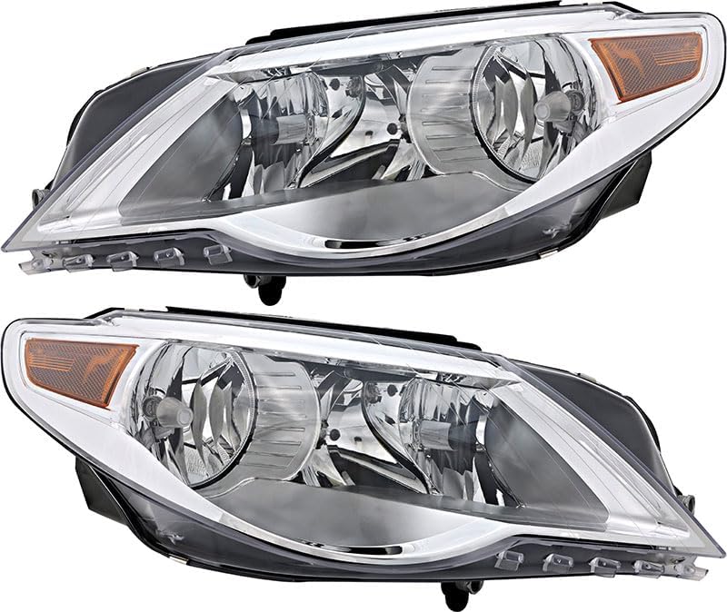 Compatible with Volkswagen Passat CC Headlights Lamps Set 2009 2010 2011 2012 Halogen Driver and Passenger Side