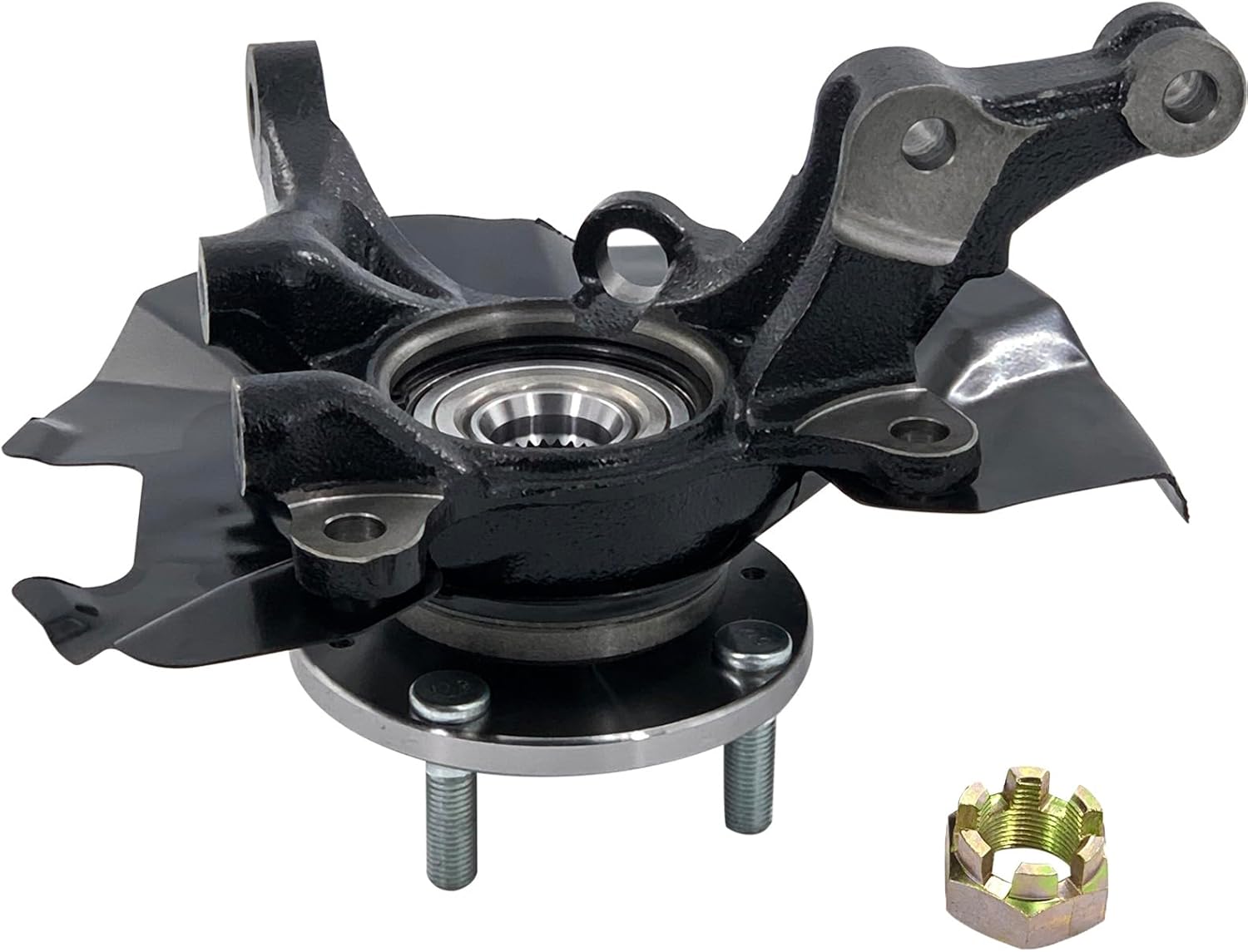 Front Steering Knuckle Wheel Bearing Hub Assembly Fit for 2006-2009 Kia Rio 2006-2009 Kia Rio5 2006-2011 Hyundai Accent Replace 517151G100 Left Driver Side
