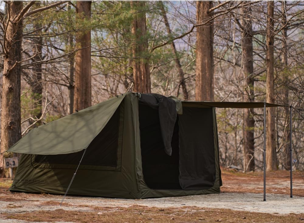 2025 Upgraded Box 4P Inflatable Camping Tent, 4 Season Blow Up Tent with Pumb, Easy Setup No Assembly Needed Luxury Glamping Tent