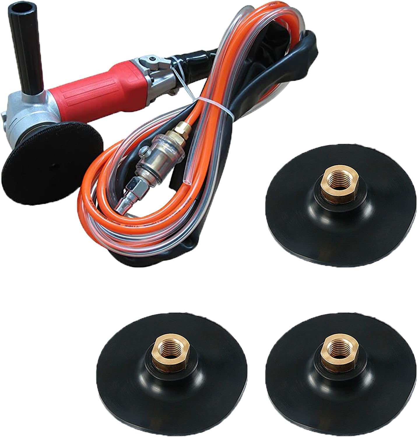 1pcs 4-Inch Air Wet Stone Polisher + 2pcs-4