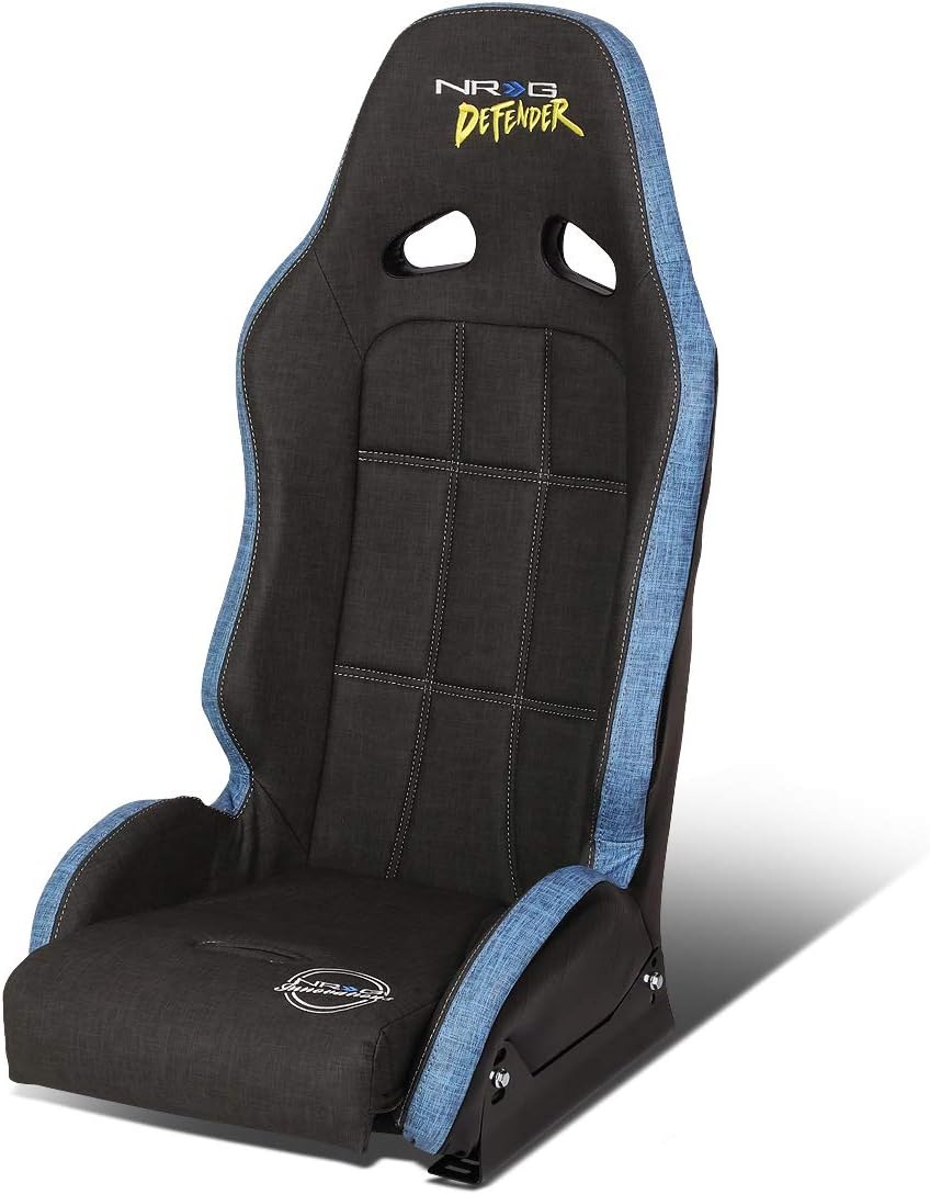Auto Dynasty NRG Innovations DF-100GY-S Steel Reinforced Frame Water Resistant Vinyl Covering Racing Backet Seat w/Side Mount Adapters
