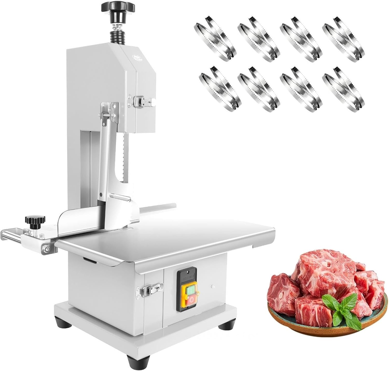 1000w Electric Meat Bone Saw, Stainless Steel Bandsaw Machine for Butchering, 19