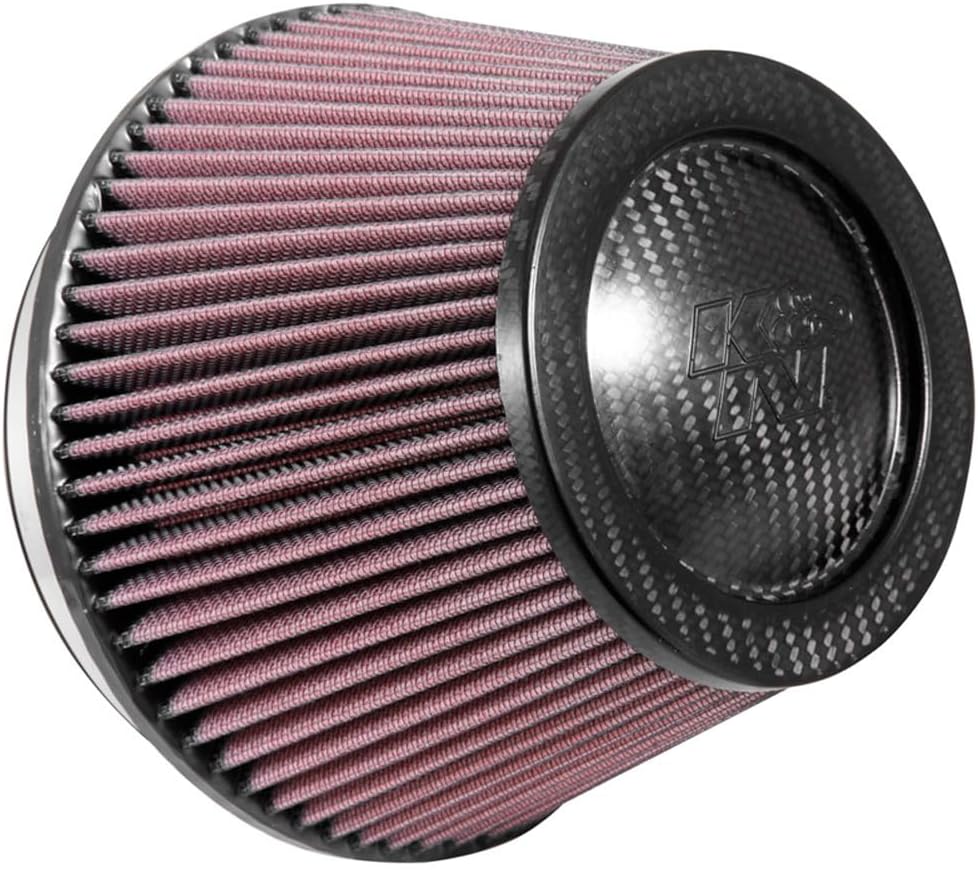 K&N High-Flow Original Lifetime Universal Air Filter - Carbon Fiber Top: High Performance, Premium: Flange Diameter: 6 In, Filter Height: 5 In, Flange Length: 1 In, Shape: Tapered Conical, RP-2960