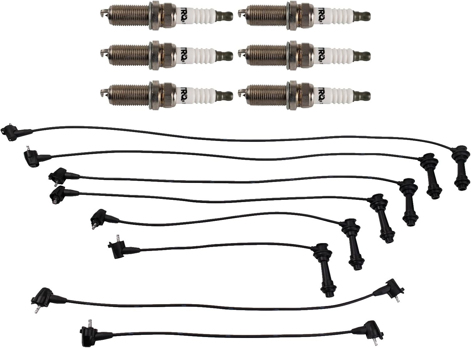 TRQ Spark Plug Kit 7 Piece Iridium Spark Plugs Compatible with 1992-1997 Lexus SC300