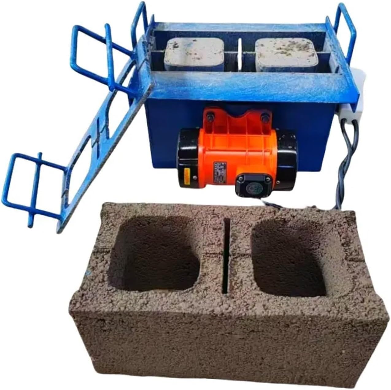 Cement Block Forming Machine, Electric Hollow Making Maker, 45s Fast, Vibration Frequency 212 Times/Min, 30 Bricks/H, Suitable for Home Use