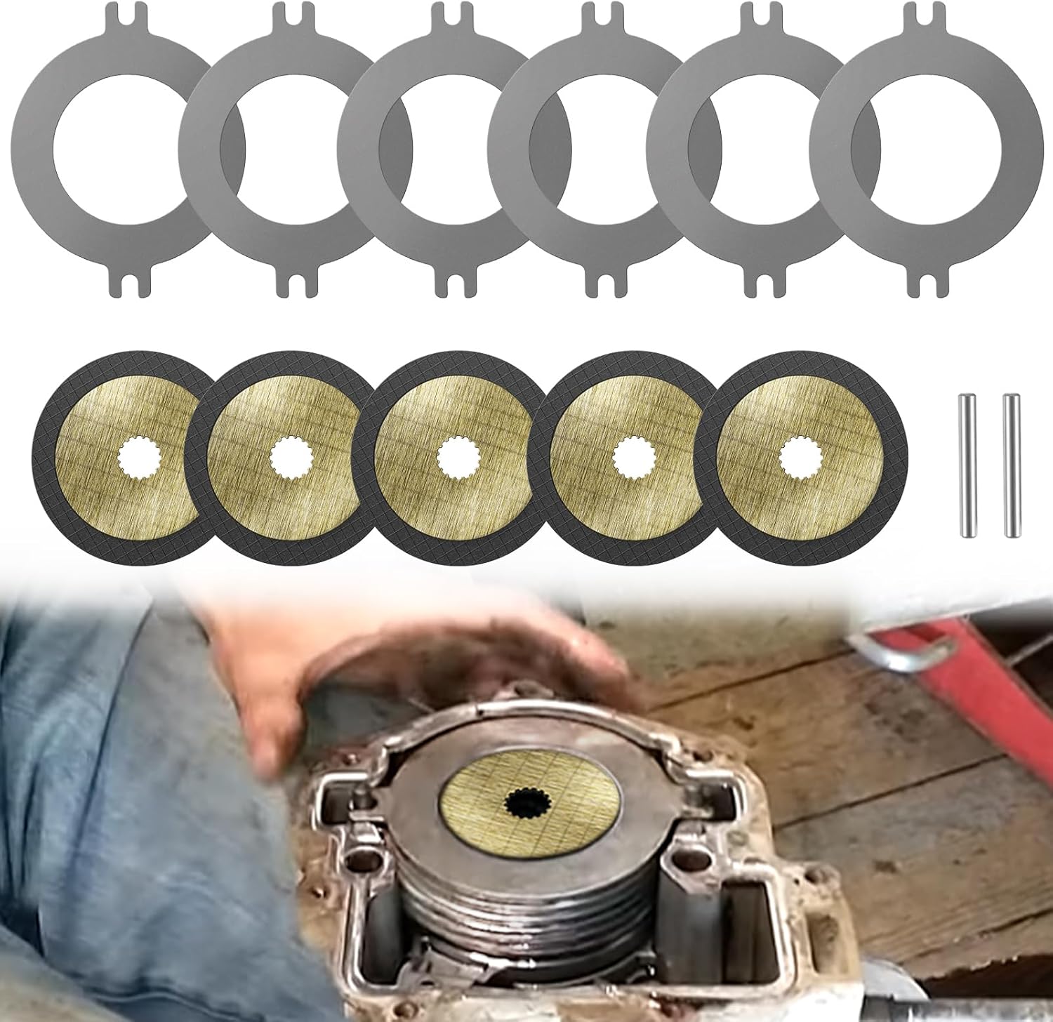 For John Deere Brake Kit, AM148465 Wet Brake Disk Kit fits John Deere Gator XUV 625 825 835 855 865 Utility Vehicles, Replace AM148465, AM140803 Park Brake Discs Kit