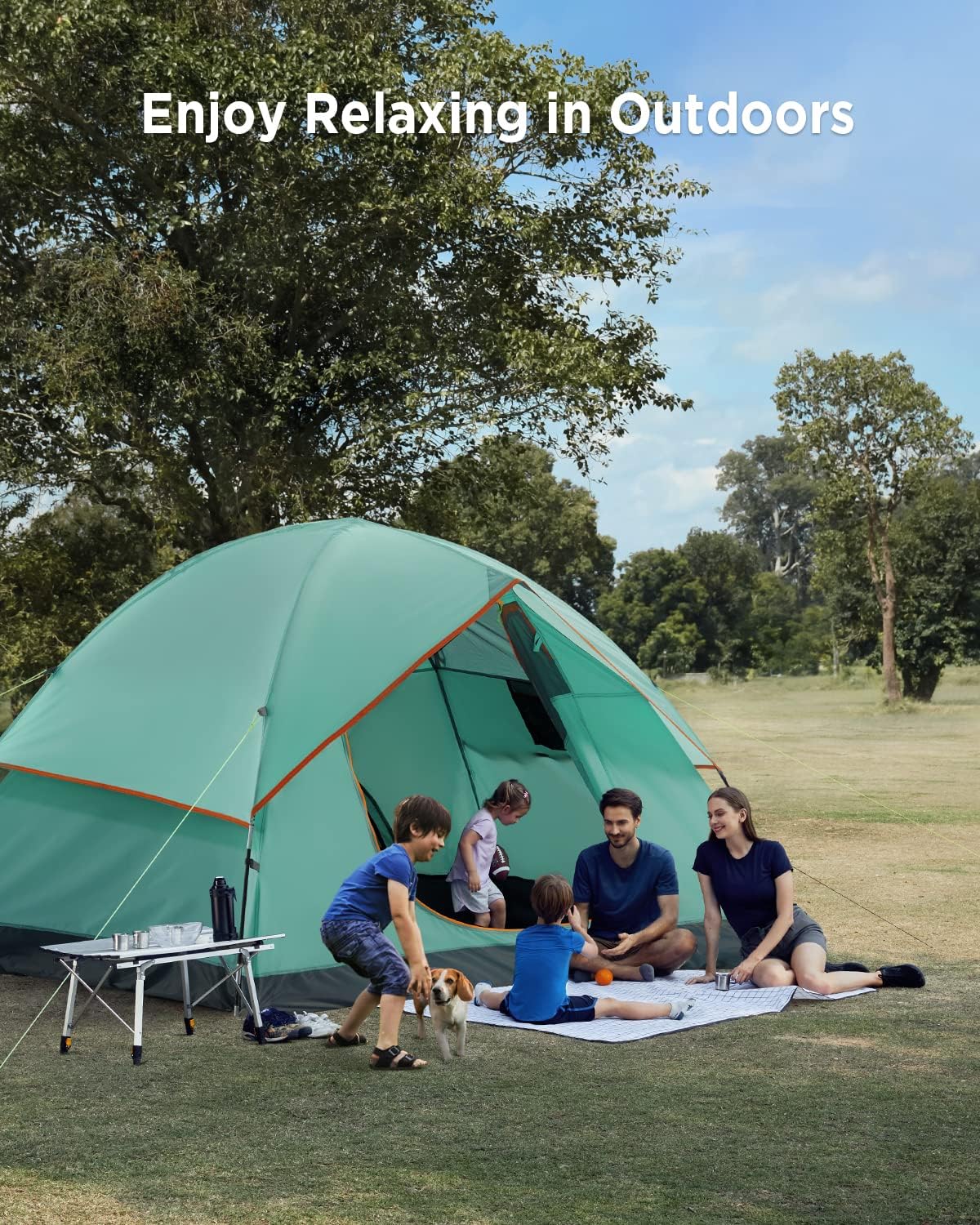 Ciays Camping Tent, Waterproof Family Tent with Removable Rainfly and Carry Bag, Lightweight Tent with Stakes for Camping, Traveling, Backpacking, Hiking, Outdoors