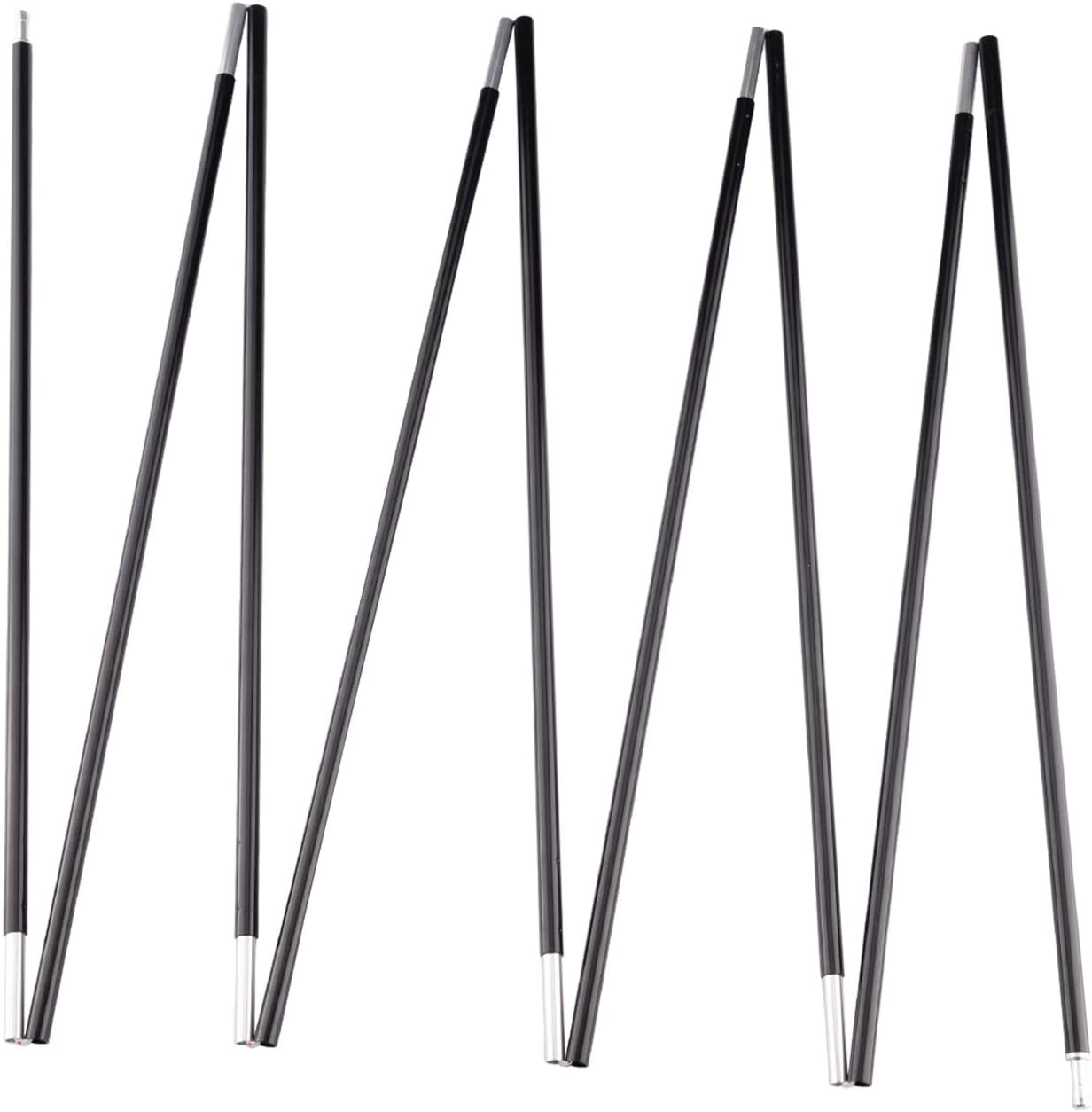 Aluminum Tent Poles Replacement, Black Pre-Assembled Tent Pole, 7001 T6 Heated Camping Tent Rod