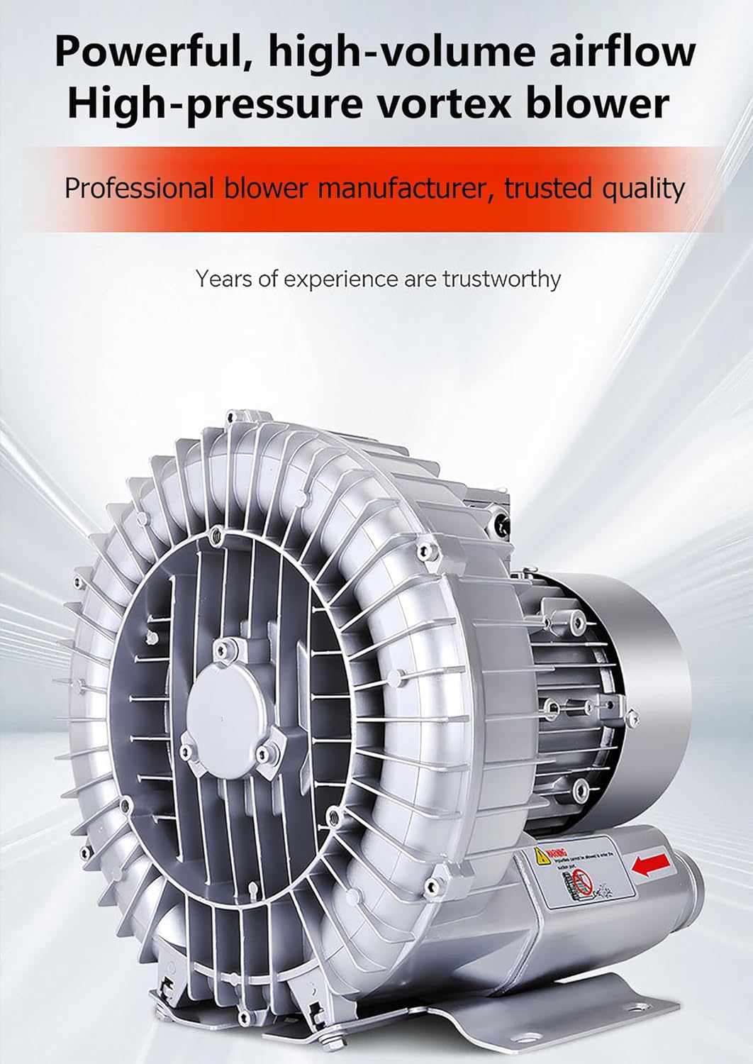 High - Pressure Regenerative Blower, Large Air Volume Vortex Ring Blower, Low-Noise Design Industrial Air Pump, for Sewage Aeration & Aquaculture​ 200W