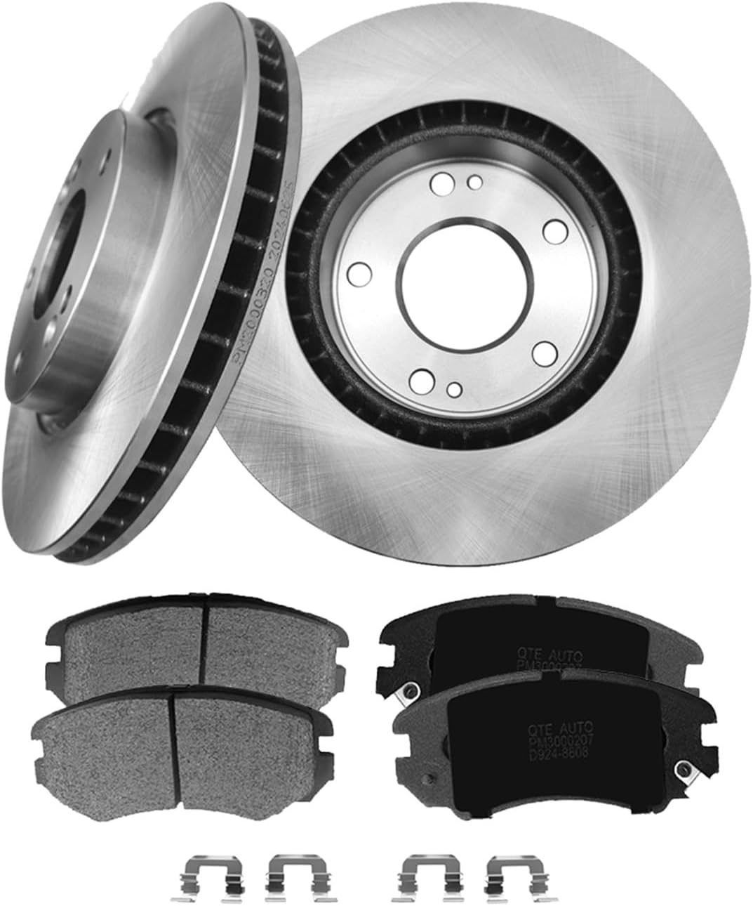PM Auto Set of 6 Front 280mm Brake Disc Rotors-Ceramic Brake Pad Kit Replacement For 2010 2011 KIA Soul