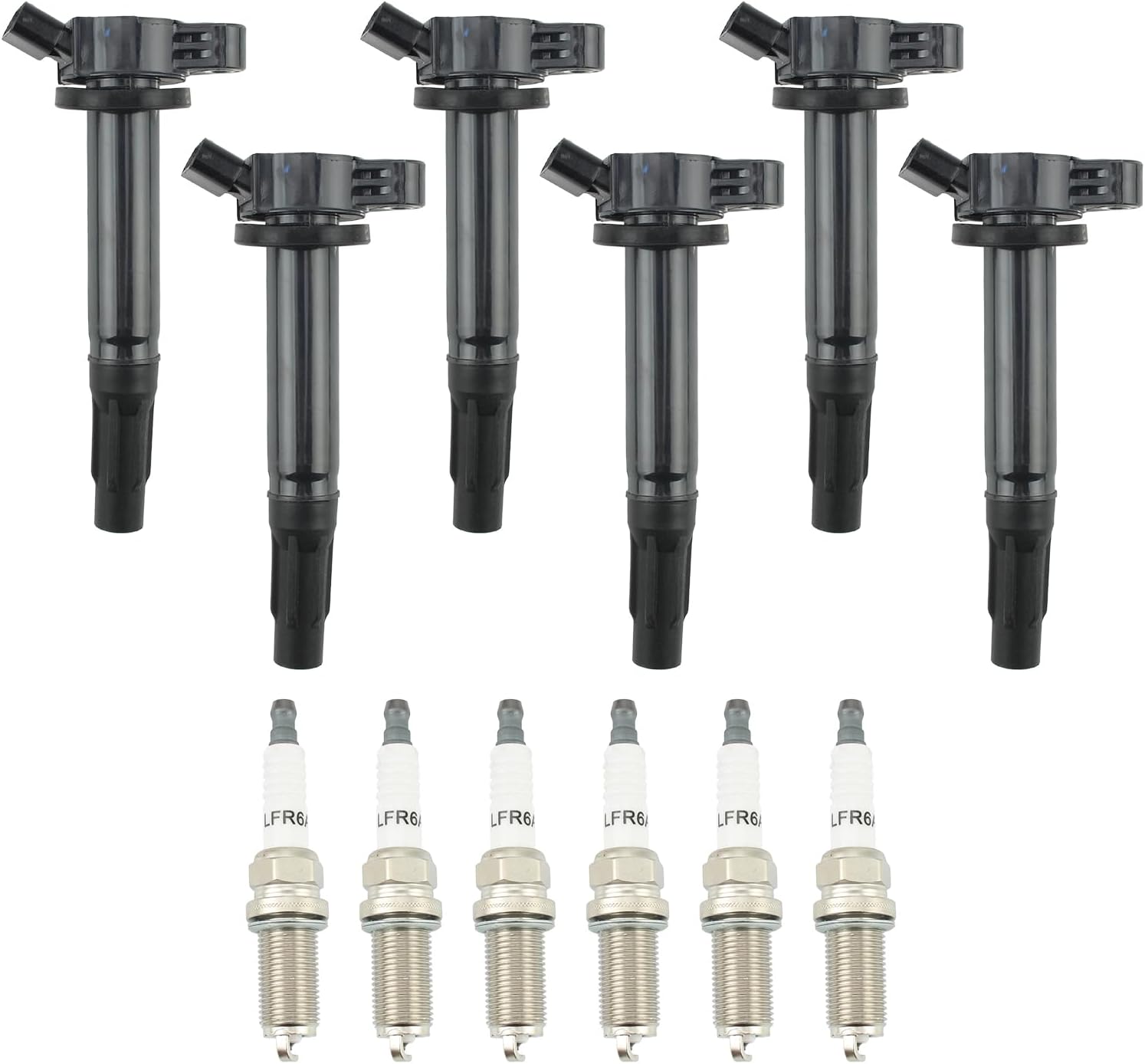 AUTOKAY Ignition Coil Pack and Platinum Spark Plug Set of 6 Compatible with Toyota Lexus Avalon Camry Sienna Highlander IS350 ES350 2005-2018 Replacement for UF487 C1601