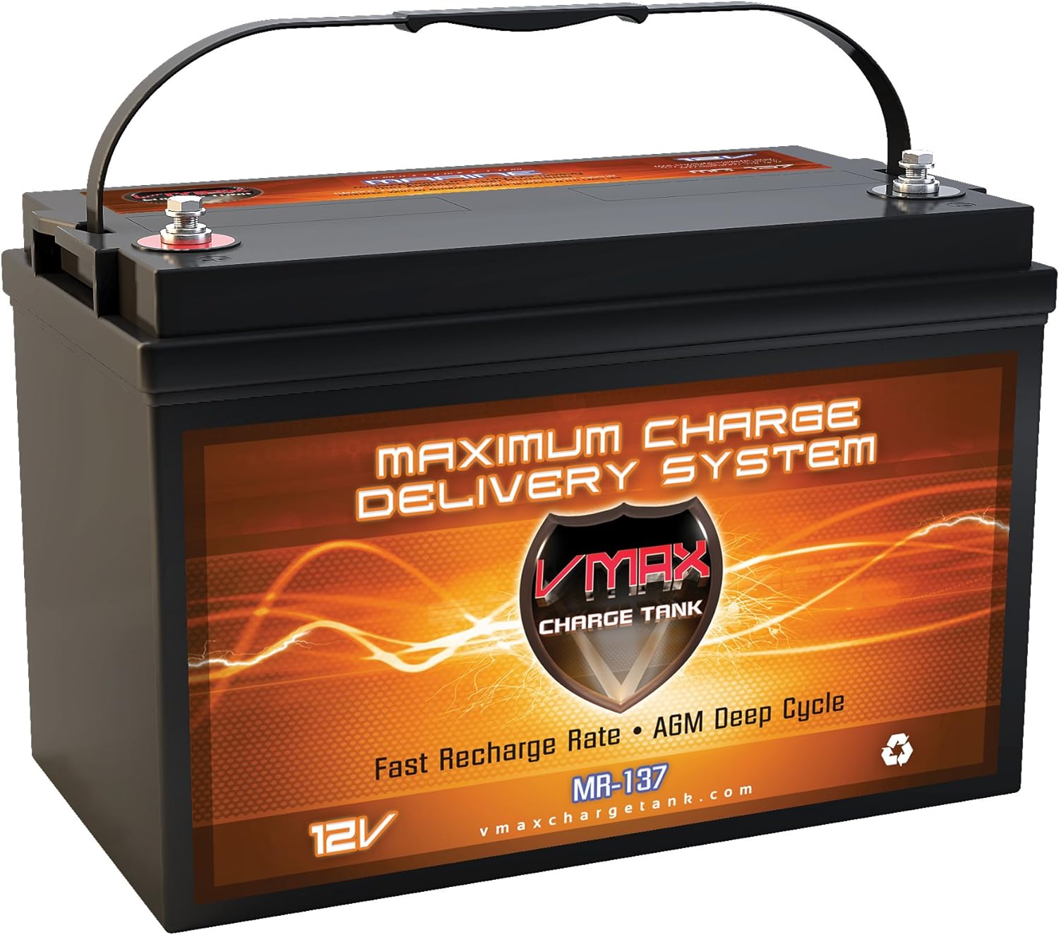 VMAX MR137-120 AGM Sealed Marine AGM Battery 12V 120AH for 50lb -110lb thrust Minn Kota, Newport Vessels, Cobra, Sevylor and other trolling motors. VMAX MR137 Deep Cycle 12V 120Ah Battery BCI group 31