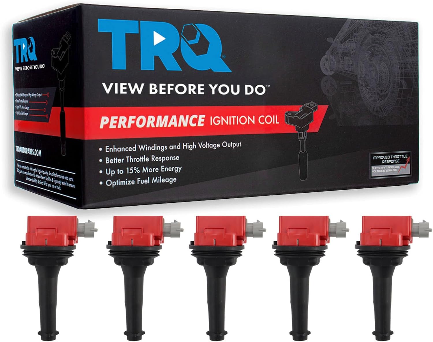 TRQ Ignition Coil Set Compatible with 08-13 C30 06-13 C70 04-11 S40 04-16 S60 16 S60 Cross Country 05-11 V50 15-16 V60 V60 Cross Country 04-07 V70 XC60 07-16 XC70