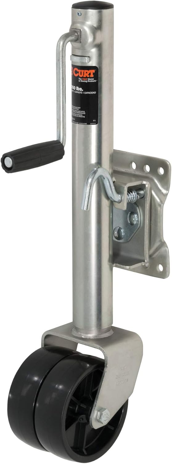 CURT 28155 Marine Boat Trailer Jack with 6-Inch Wheels, 1,500 lbs. Support Capacity, 10-3/8 Inches Vertical Travel