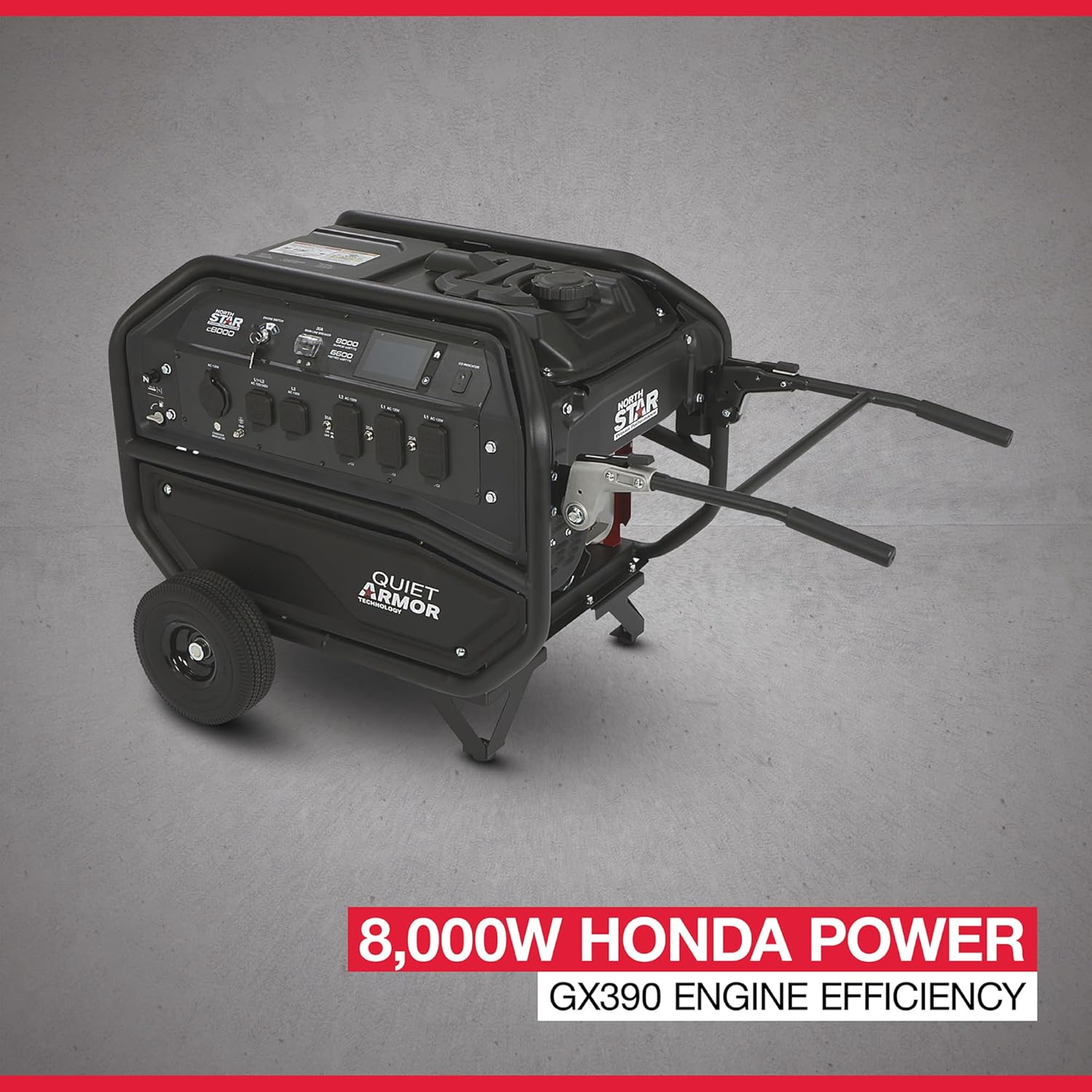 NorthStar c8000s Commercial-Grade Portable Generator with Electric Start, 8000 Surge Watts, 6600 Rated Watts, Model# 1654403