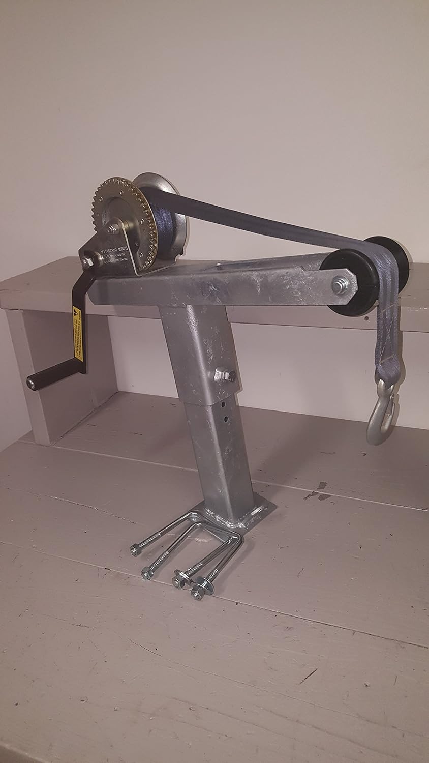 Heavy Duty Angled Winch Stand W/ 1400lbs Dutton Liason Winch (Galvanized)