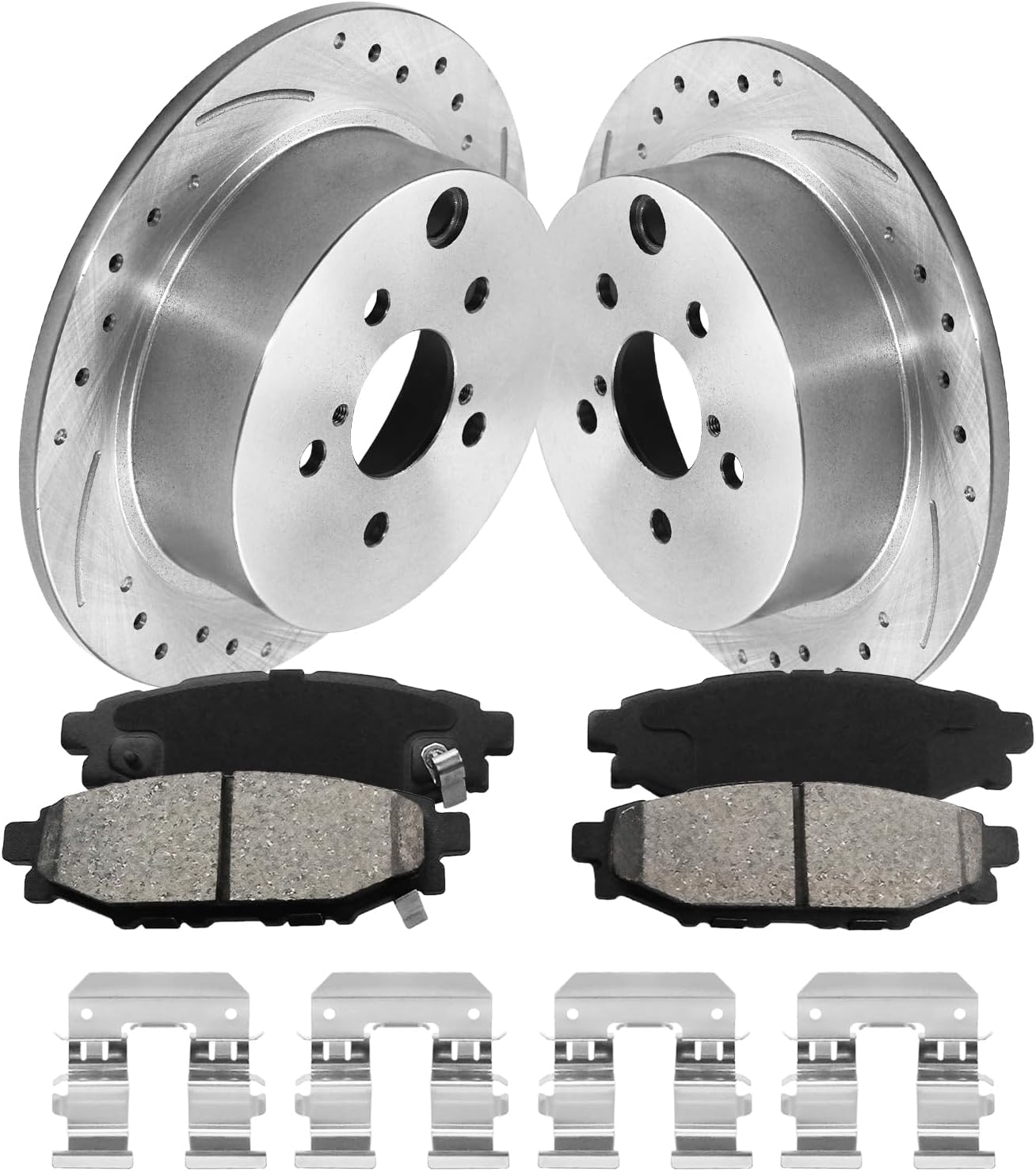 Anpulsero Rear Automotive Replacement Brake Kit, Brake Rotors Brake Pads Compatible with 2016-2023 Subaru Crosstrek, 2014-2018 Subaru Forester, 2012-2023 Subaru Impreza|Brake Pads and Rotors Kit