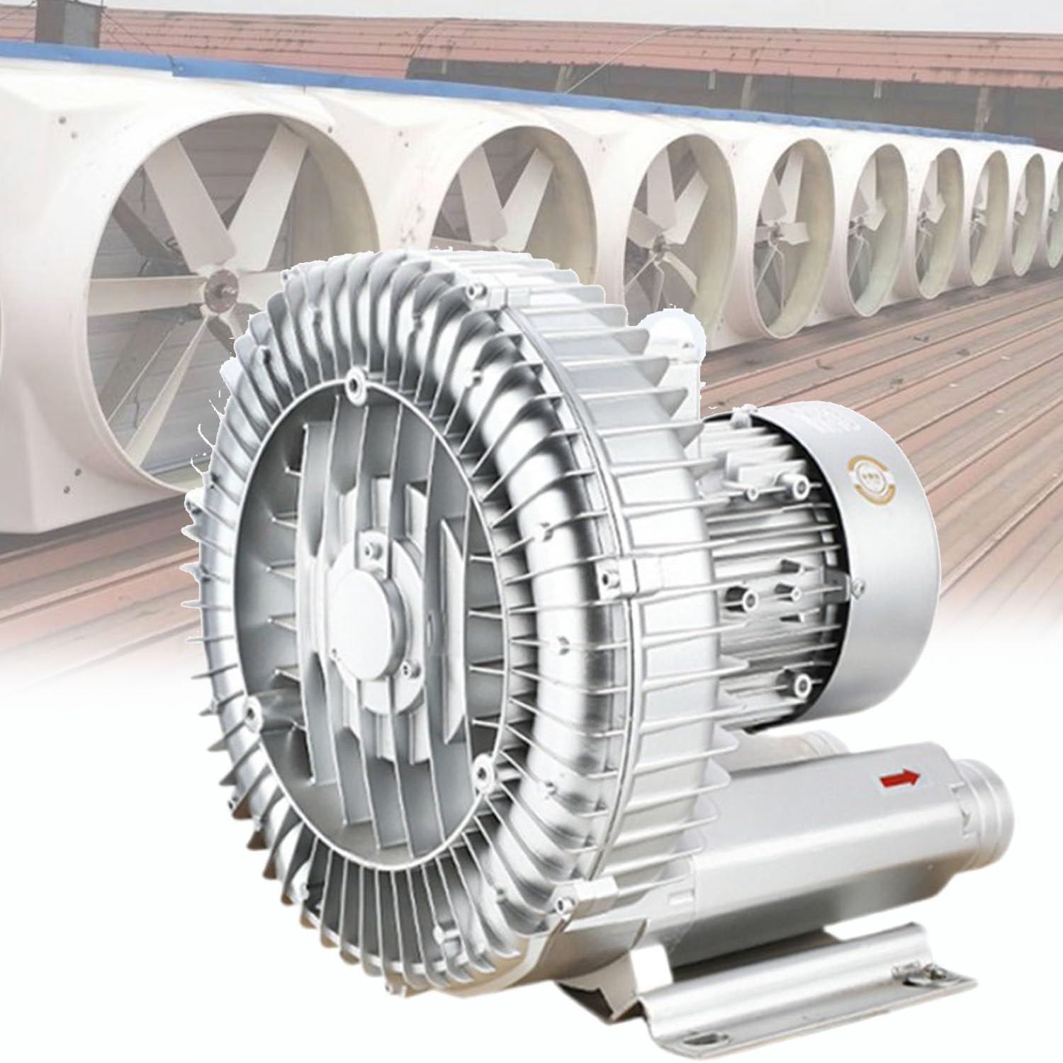 Single-Phase Centrifugal Fan Gas Ring Turbine,220v 50hz Regenerative Blower,Motor Speed 2980 Rev/Min,for Fish Ponds,Aquariums,Fish Farms (120W/0.16PS)