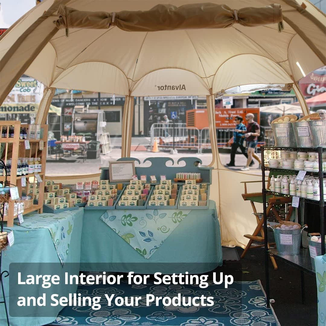 Alvantor Pop Up Canopy Tent - Vendor Booth Event Tent - Pop Up Canopy for Commercial Activity - Camping Gazebos - Beige