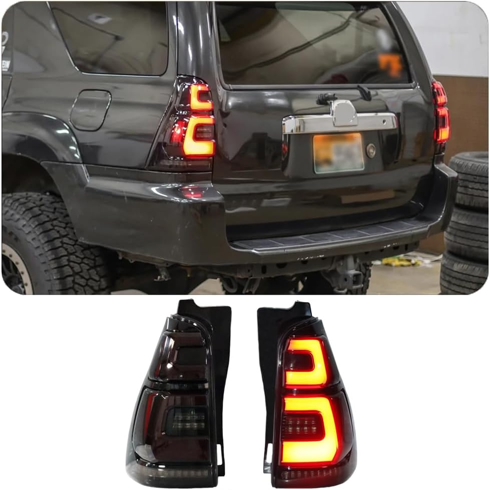 LED Tail Light Kit Suitable For Toyota 4Runner 2003-2009 Black Housing Flowing Light Effect Easy Installation