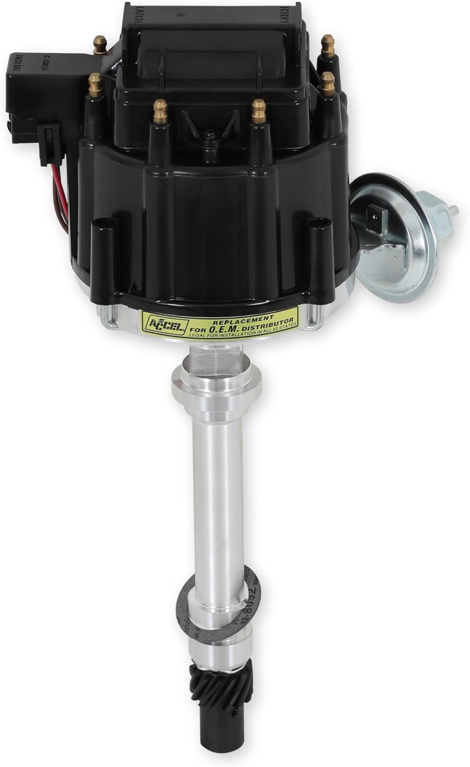 ACCEL 59107CK Ready to Run HEI Black Cap Distributor-W/Coil