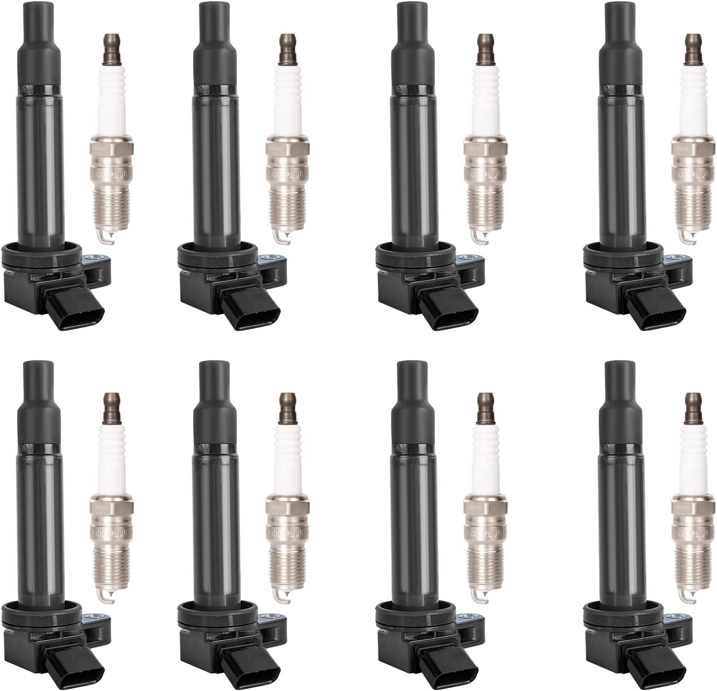 Set of 8 Ignition Coil Pack Spark Plugs Fits for 2000 2001 2002 2003 2004 2005 2006 2007 Toyota Tundra Sequoia Land Cruiser LEXUS SC430 LX470 4.7 V8 Ignition Coils Spark Plugs Replaces UF230