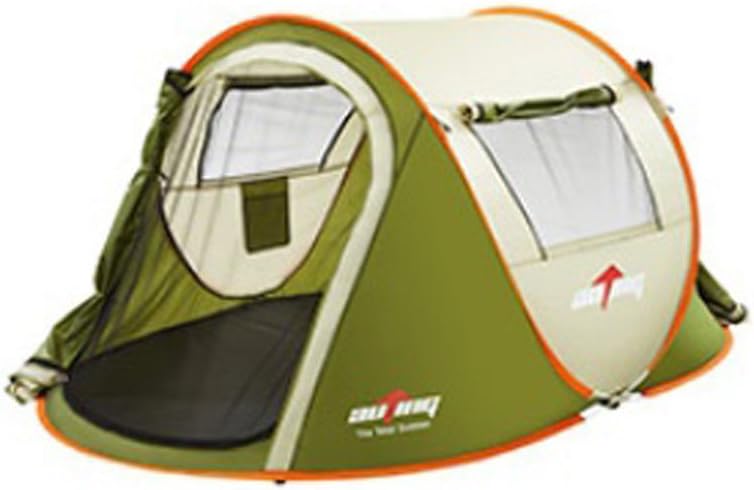 Auting 4-Person Instant Pop-Up Tent Two Double Doors Two Windows Set Up and Tear Down in Seconds (Olive Green)