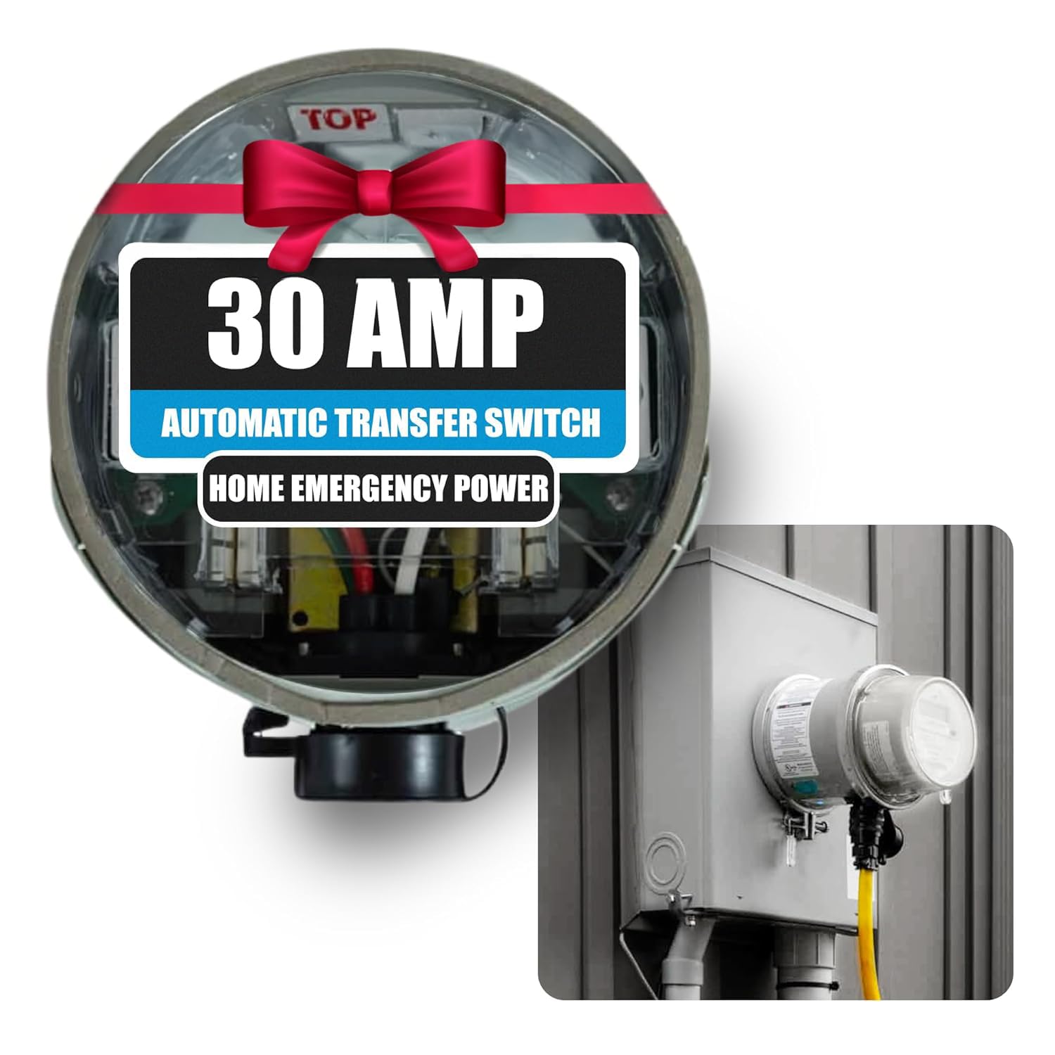 GenerLink Automatic Transfer Switch for Home Generator w/Surge Protection - Meter Mounted Transfer Switch for Portable Generators - Outdoor & Home - Fast and Easy Installation - 40AMP