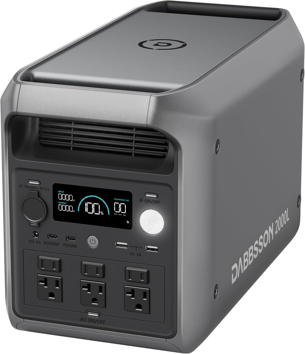 DABBSSON 3072Wh Solar Generator, Semi-Solid LiFePO4, 3000W AC Output×6,TT-30×1 for Charging RV,P-Boost 3600W, Compact Lightweight, 1.3X Runtime,0-80% 1.5H,3000L Portable Power Station for Camping/Home