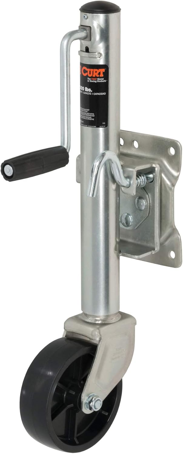 CURT 28113 Marine Boat Trailer Jack with 6-Inch Wheel, 1,200 lbs. 11 Inches Vertical Travel
