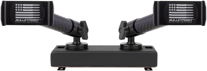 Bulletpoint Dash Mount Cell Phone Holder RAM Truck Compatible (2019+ 1500, 2500, 3500 and TRX) with 20mm Ball Mount - Compatible with iPhone and Android Smartphones (Dual Ball with 2 Phone Holders)
