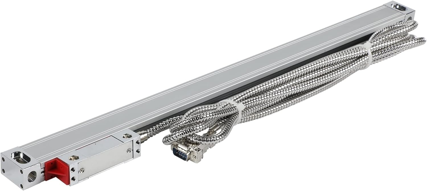 CNC Mill, High Accuracy 0.001mm TTL DRO 500mm-1000mm Linear Scale 1micron Optical Encoder Grating Ruler with Accessories(900mm-1um)