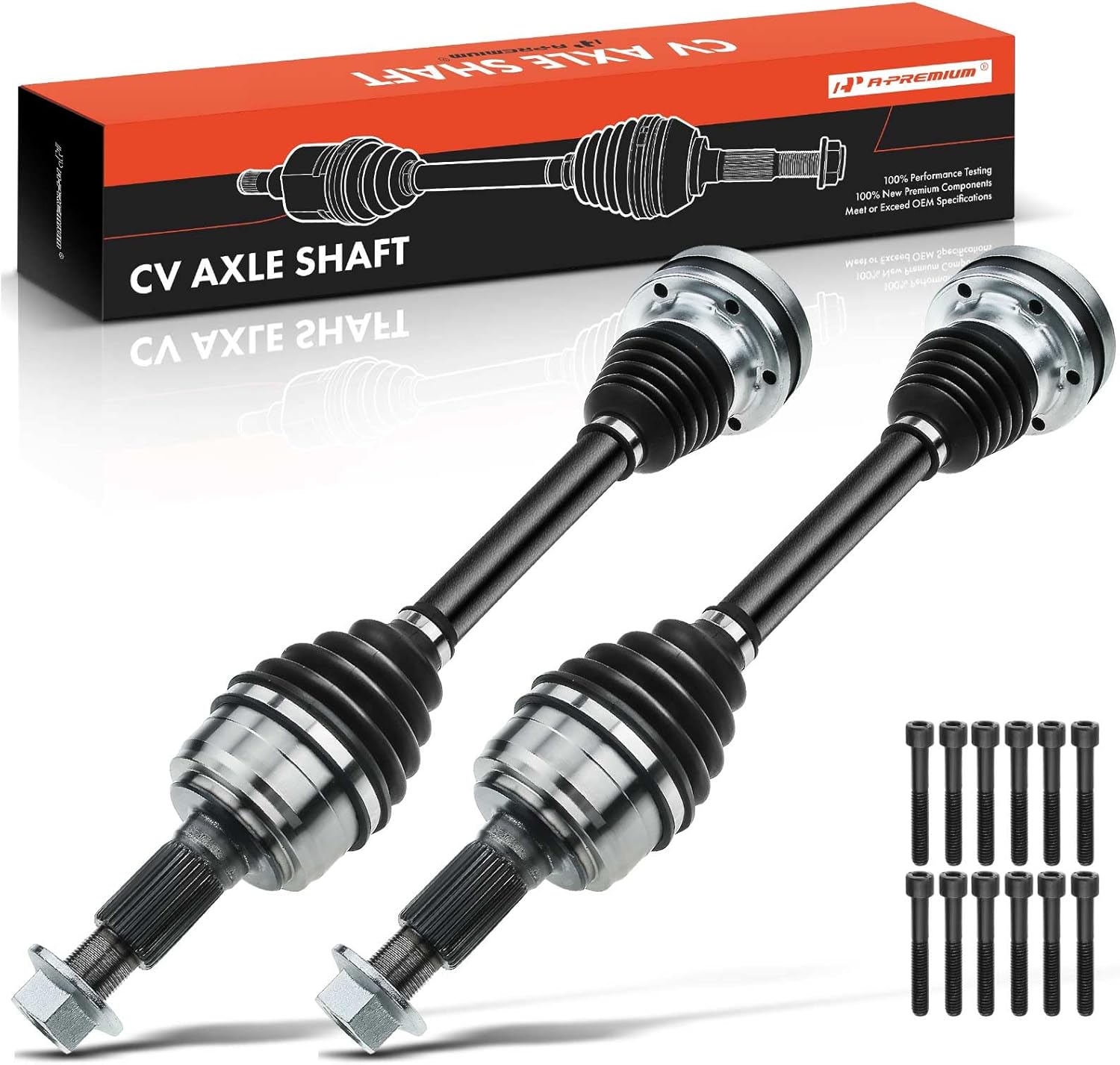 A-Premium Pair (2) Front CV Axle Shaft Assembly Compatible with Porsche Cayenne 2011-2018 3.6L 4.8L Gas, Driver and Passenger Side, Replace# 95834903800 95834903801