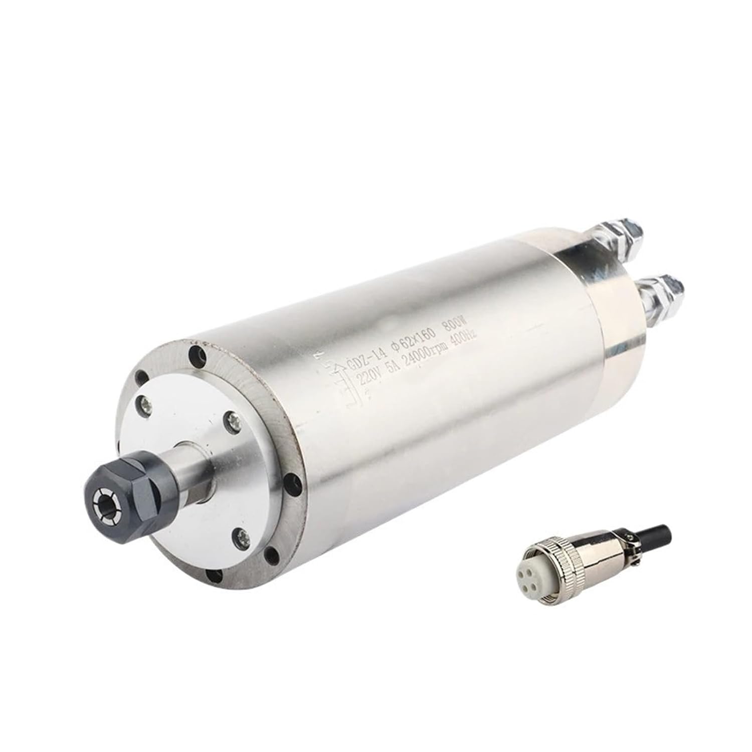 GDZ-14 800W Water Cooled Spindle Motor 1.5KW ER11 400Hz Woodworking Spindle 4 Bearings for CNC Router Engraving Machine(62x160mm)