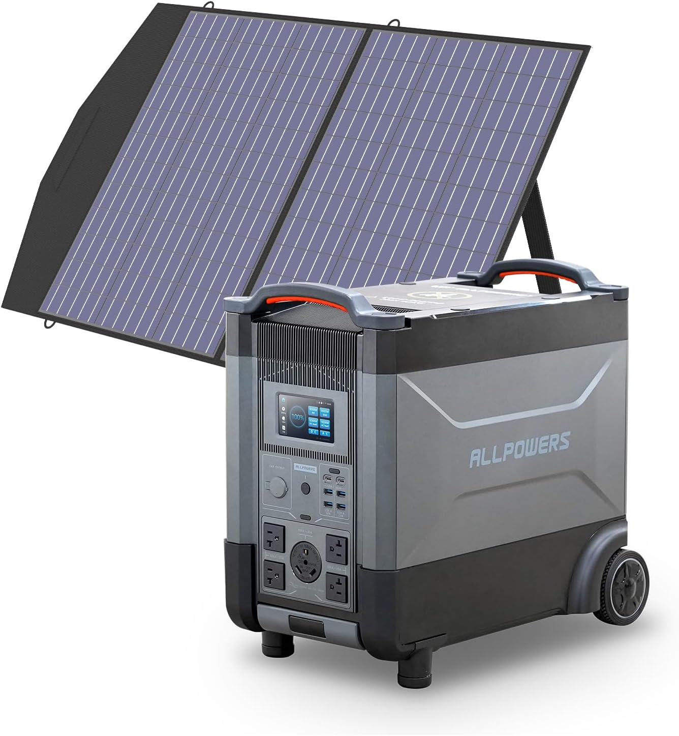 ALLPOWERS 3456Wh/3600w Portable Power Station with 600W SP039 Foldable Solar Panel, Solar Generator for 11 Devices, 1.2 Hour Fast Charging, for Home, Camping, Off-grid, Power Outage