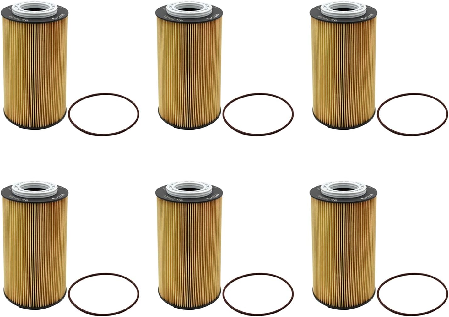 6 Pack 2234788 Oil Filter, for MX-13 Diesel Engine, Replaces LF16368, 2047542, 2047411PE, 2151728, 2047411, WL10341, LP7183, HU12009