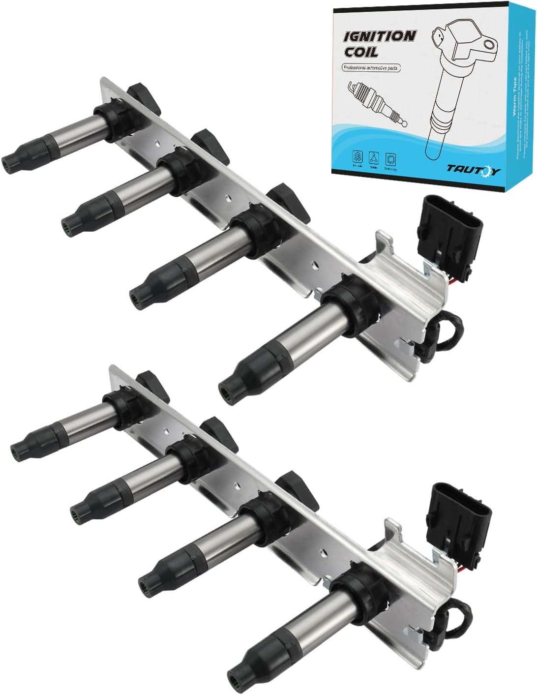 Set Of 2 UF372 Ignition Coil Pack (4.6L Only) 2004-2006 For Cadillac DeVille Seville SRX STS XLR,For Pontiac Bonneville 2004-2005, Replace # C1509 12585765 5C1552 89017778