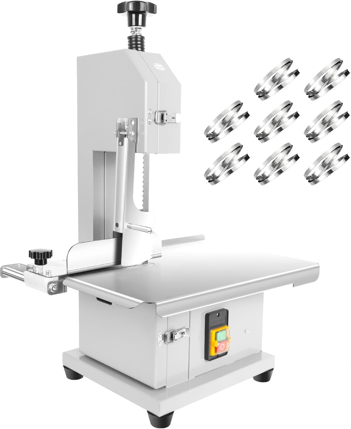 1000W Commercial Meat Bandsaw Machine, Electric Bone Saw Machine, 0.04-3.9 Inch Cutting Thicknees, 18