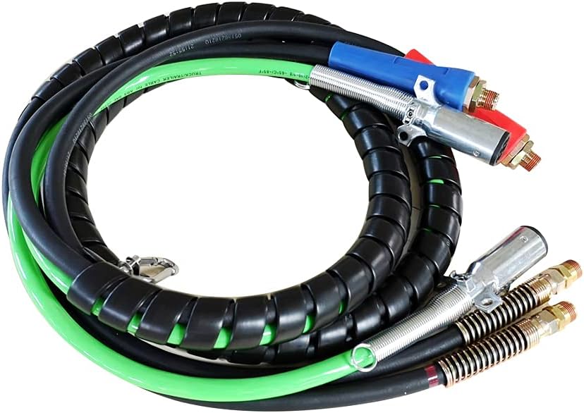 Industrial 3-in-1 Air Brake System: 12 Ft Corrosion-Resistant ABS Lines & 7-Way Plug | Perfect for Tractors, Fleets & Commercial Trailers