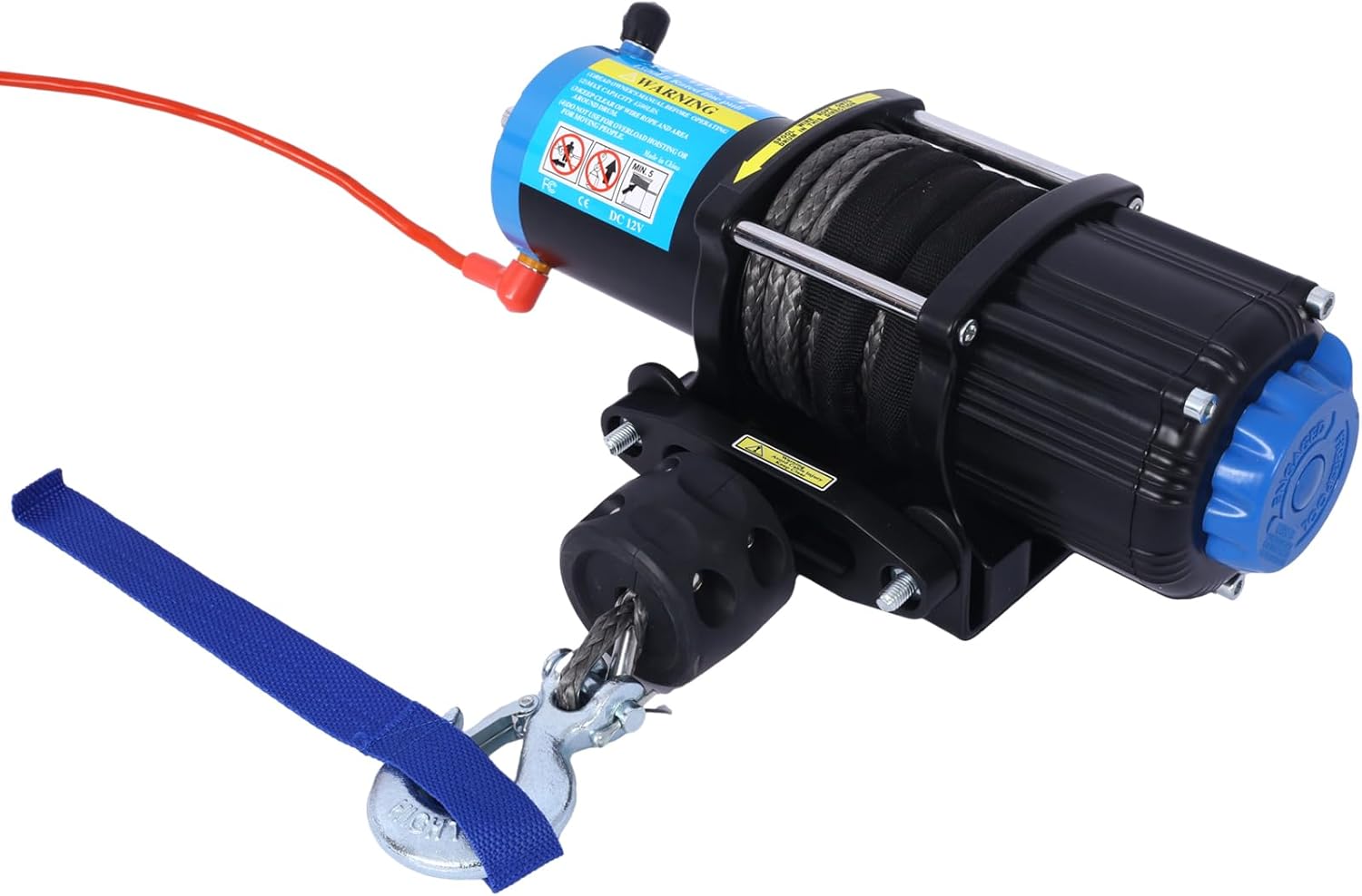 Winch ATV UTV Electric Winch,12V Waterproof Winch Synthetic Rope Trailer Electric Winch with Wired Remote and Wireless Remote for ATV UTV Towing,Boat,Off-Road (4500 lb)