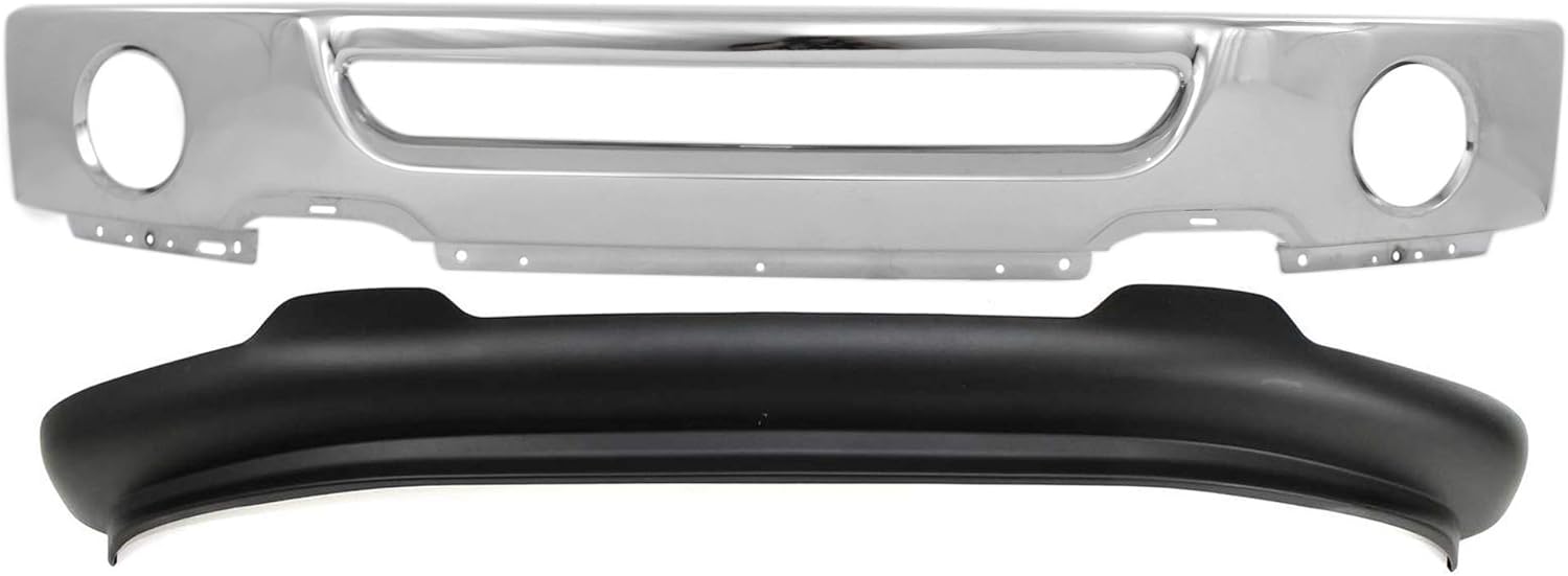 Garage-Pro Front Bumper Replacement Kit for Ford F-150 2006-2008, Chrome Steel w/Fog Light Holes, Production Date From August 9 2005, Replaces # 6L3Z17757BA FO1002399 6L3Z17626AAA FO1093107